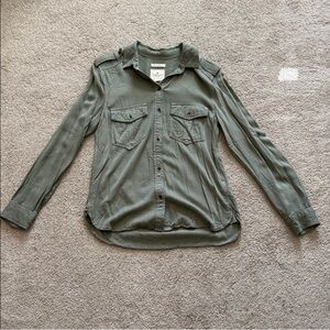 AEO Olive Green Button-Up Shirt